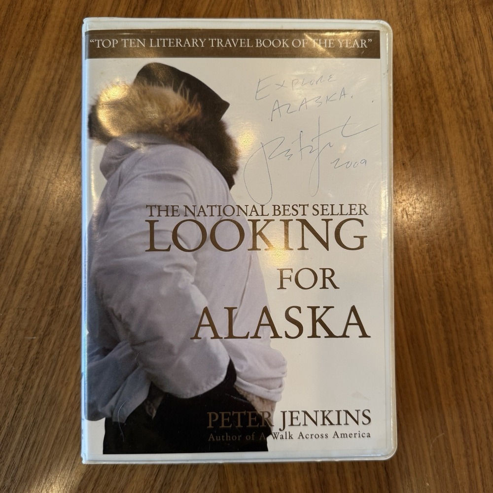 Autographed Looking for Alaska - Peter Jenkins Audiobook 8 Tape Set Travel OOP